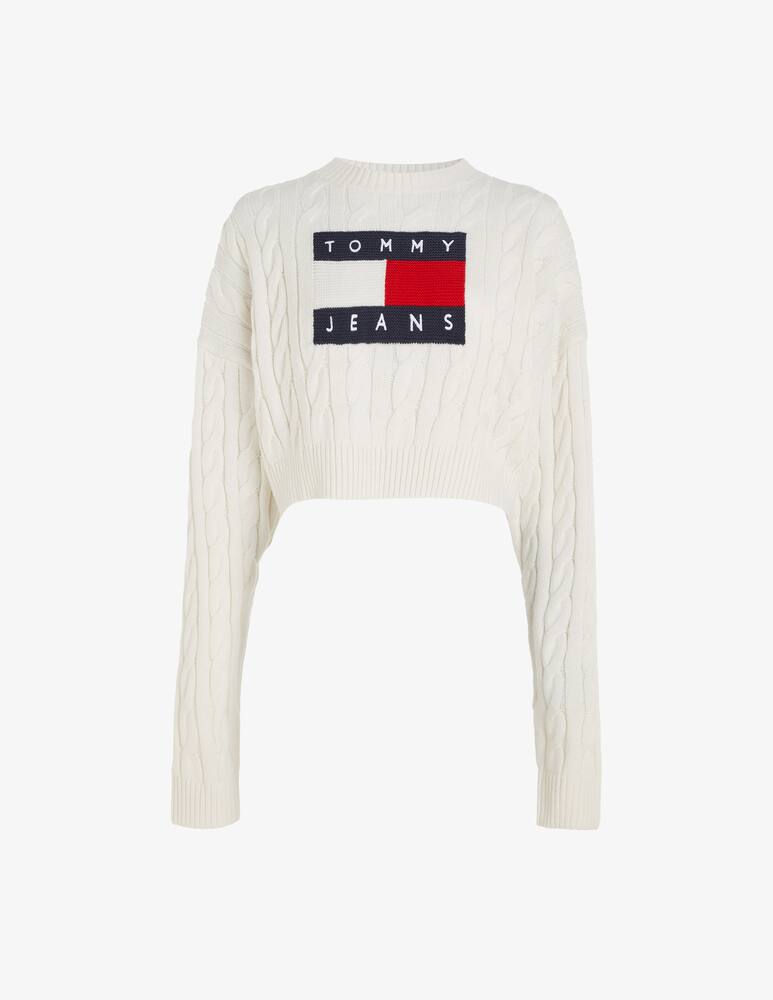 rinascente Tommy Jeans Boxy logo flag crop sweater
