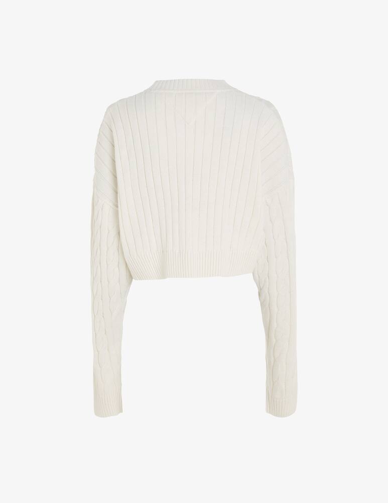 rinascente Tommy Jeans Boxy logo flag crop sweater