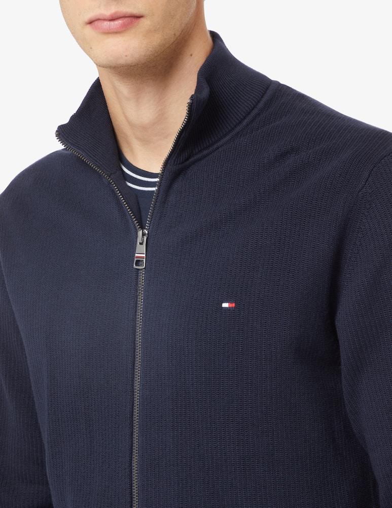 rinascente Tommy Hilfiger Chain ridge structure zipped cardigan