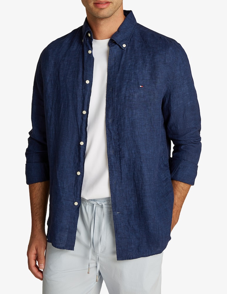 Tommy Hilfiger Camicia lino tinta unita - immagine 1 Tommy Hilfiger Camicia lino tinta unita - immagine 1