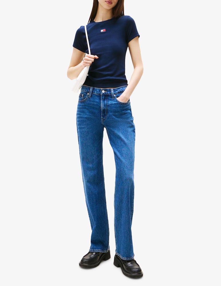 rinascente Tommy Jeans Slim badge rib t-shirt