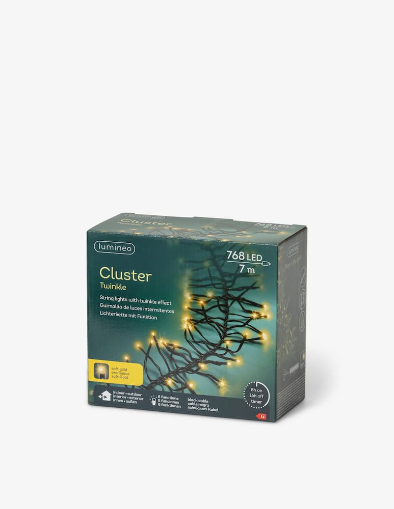 Kaemingk Lumineo LED cluster 8 funzioni effetto twinkle outdoor 700cm - immagine 1 Kaemingk Lumineo LED cluster 8 funzioni effetto twinkle outdoor 700cm - immagine 1