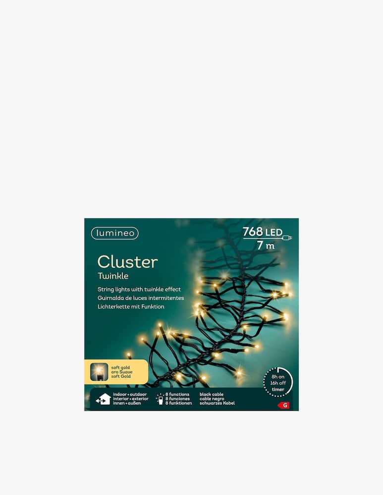 rinascente Kaemingk Lumineo Led Cluster 8 Funz. Twinkle Effect Outdoor 700Cm