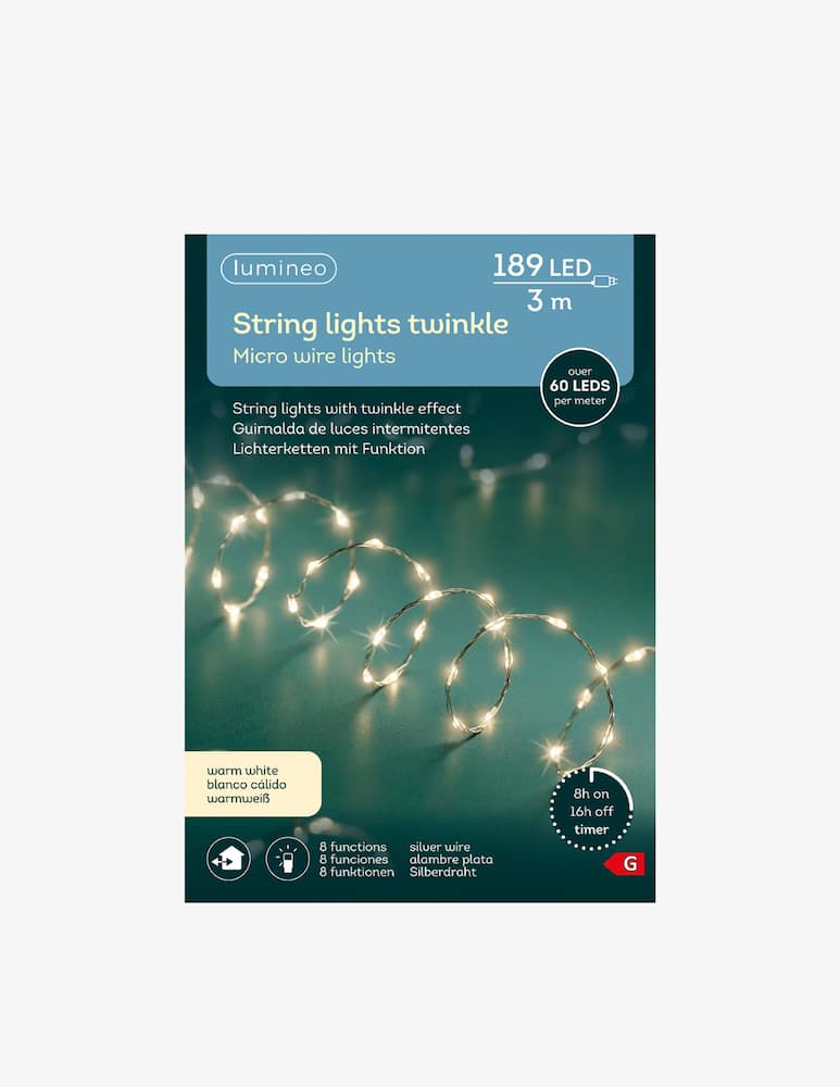 Kaemingk Micro LED dense 8 funzioni effetto twinkle outdoor 300cm - immagine 1 Kaemingk Micro LED dense 8 funzioni effetto twinkle outdoor 300cm - immagine 1