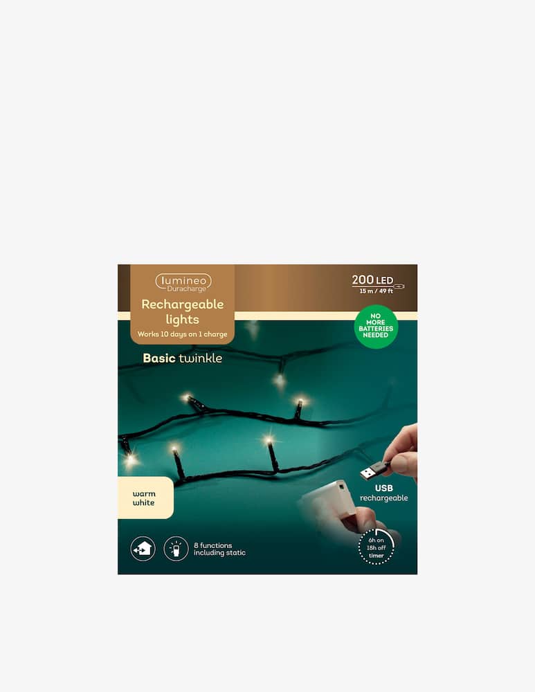 rinascente Kaemingk Lumineo Led Duracharge Basic 8 Funz. Twinkle Outdoor 1500cm