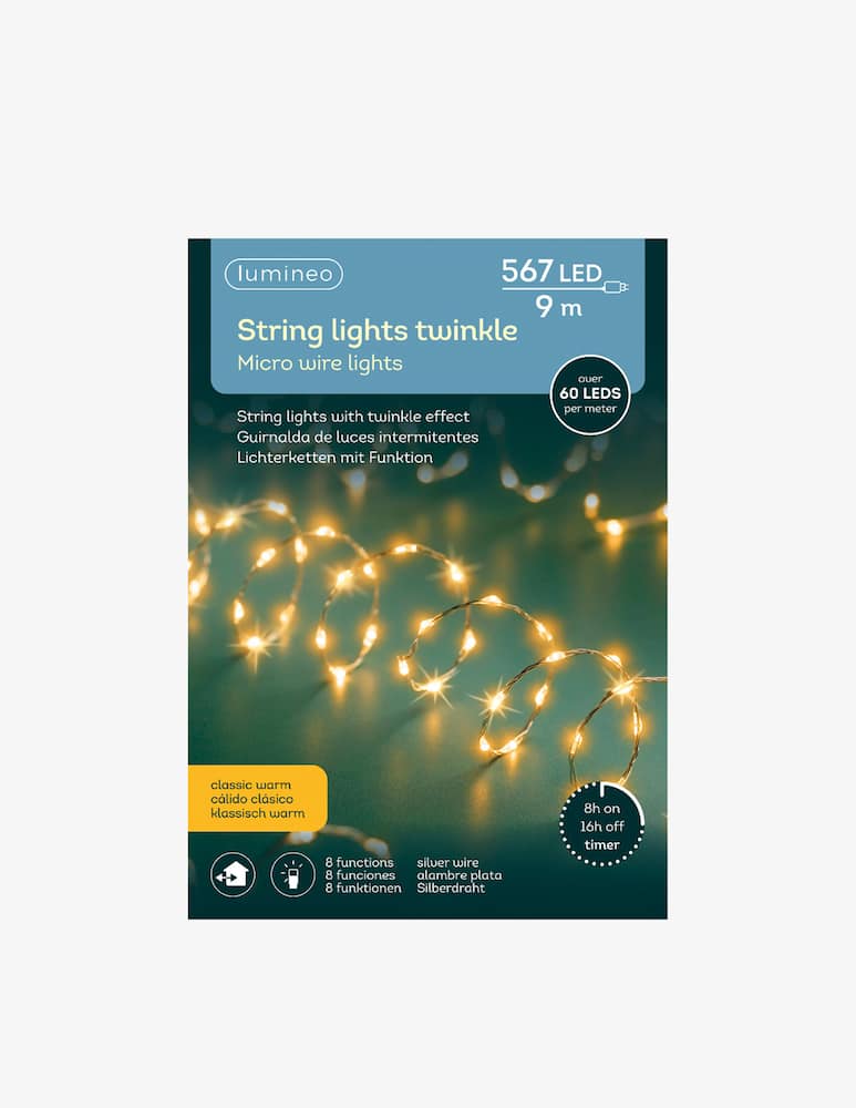 rinascente Kaemingk Micro Led Dense 8 Funz. Twinkle effect outdoor 900Cm