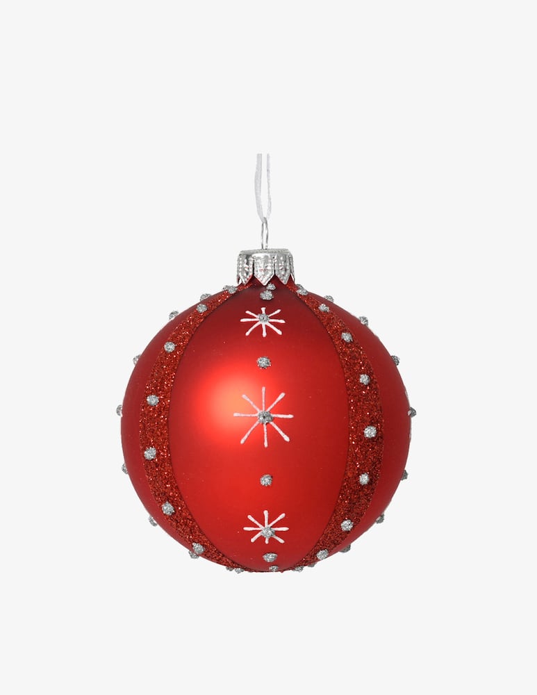 rinascente Kaemingk Lines And Snowflakes Ball 8cm