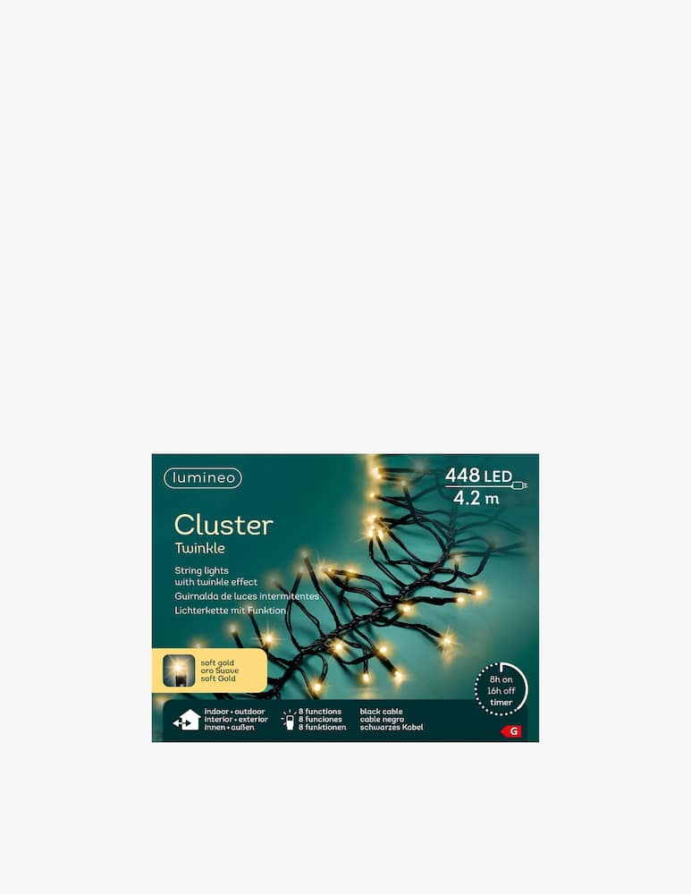 Kaemingk Lumineo LED cluster 8 funzioni effetto twinkle outdoor 420cm - immagine 1 Kaemingk Lumineo LED cluster 8 funzioni effetto twinkle outdoor 420cm - immagine 1