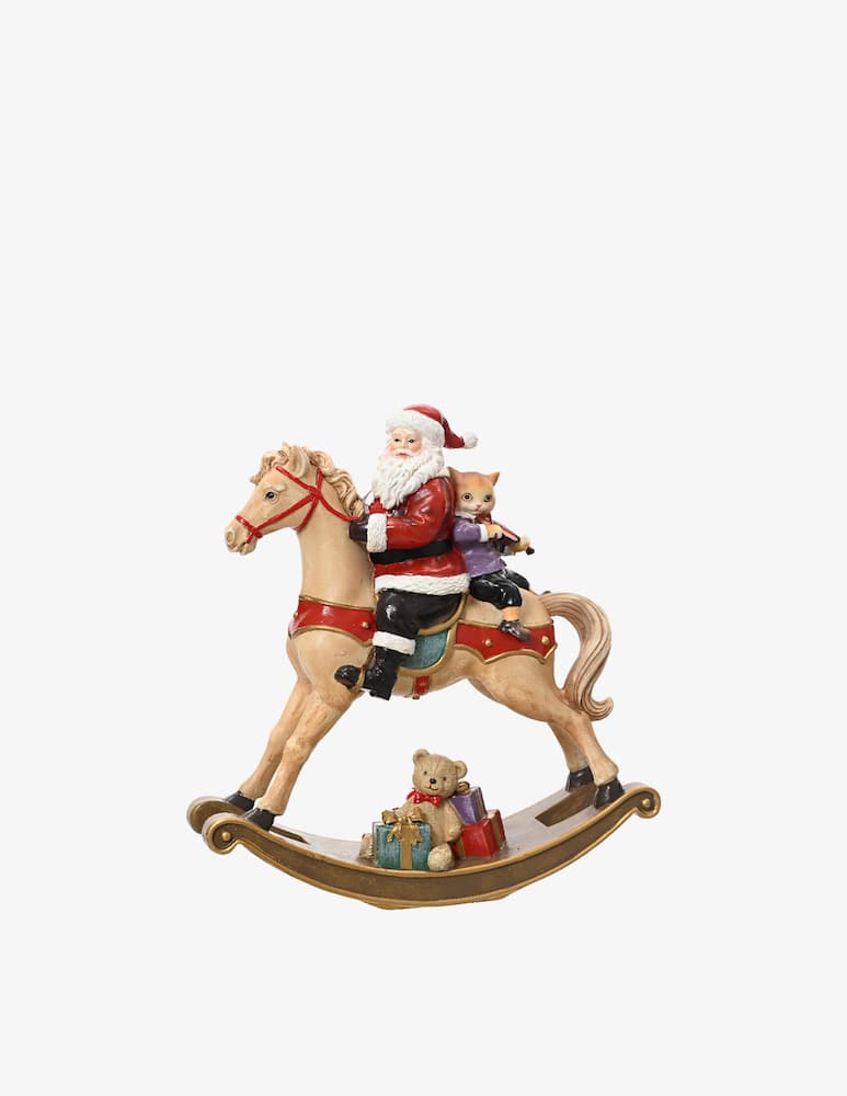 rinascente Kaemingk Babbo Natale Su Cavallo A Dondolo