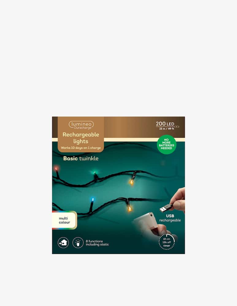 rinascente Kaemingk Lumineo Led Duracharge Basic 8 Funz. Twinkle Outdoor 1500cm