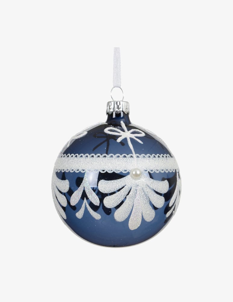 Kaemingk Pallina Con Rami Glitter 8cm - immagine 1