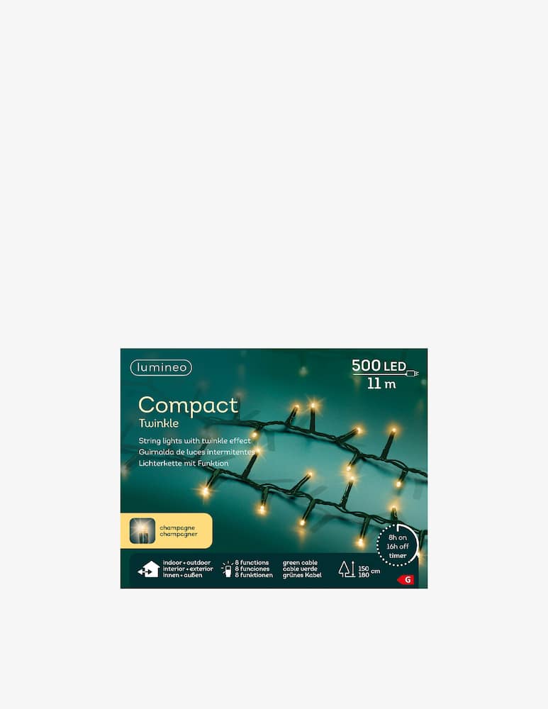 Kaemingk Lumineo LED compact 8 funzioni effetto twinkle 1100cm - immagine 1 Kaemingk Lumineo LED compact 8 funzioni effetto twinkle 1100cm - immagine 1