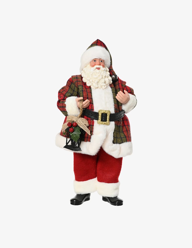 rinascente Kaemingk Babbo Natale Con Lanterna E Agrifoglio