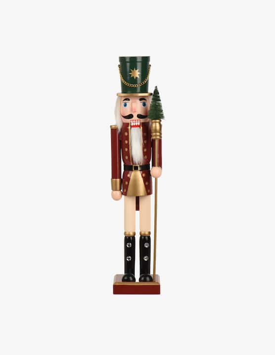Kaemingk - Schiaccianoci legno con albero di neve - €42,00