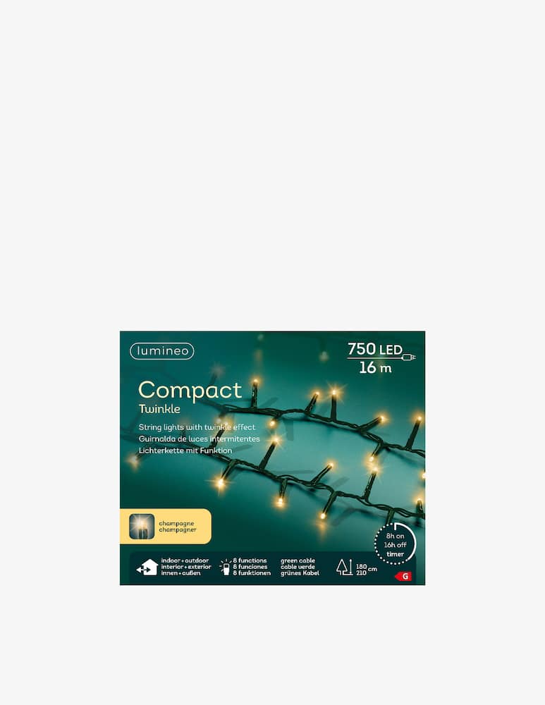 rinascente Kaemingk Lumineo Led Compact 8 Funz. Twinkle effect outdoor 1600Cm