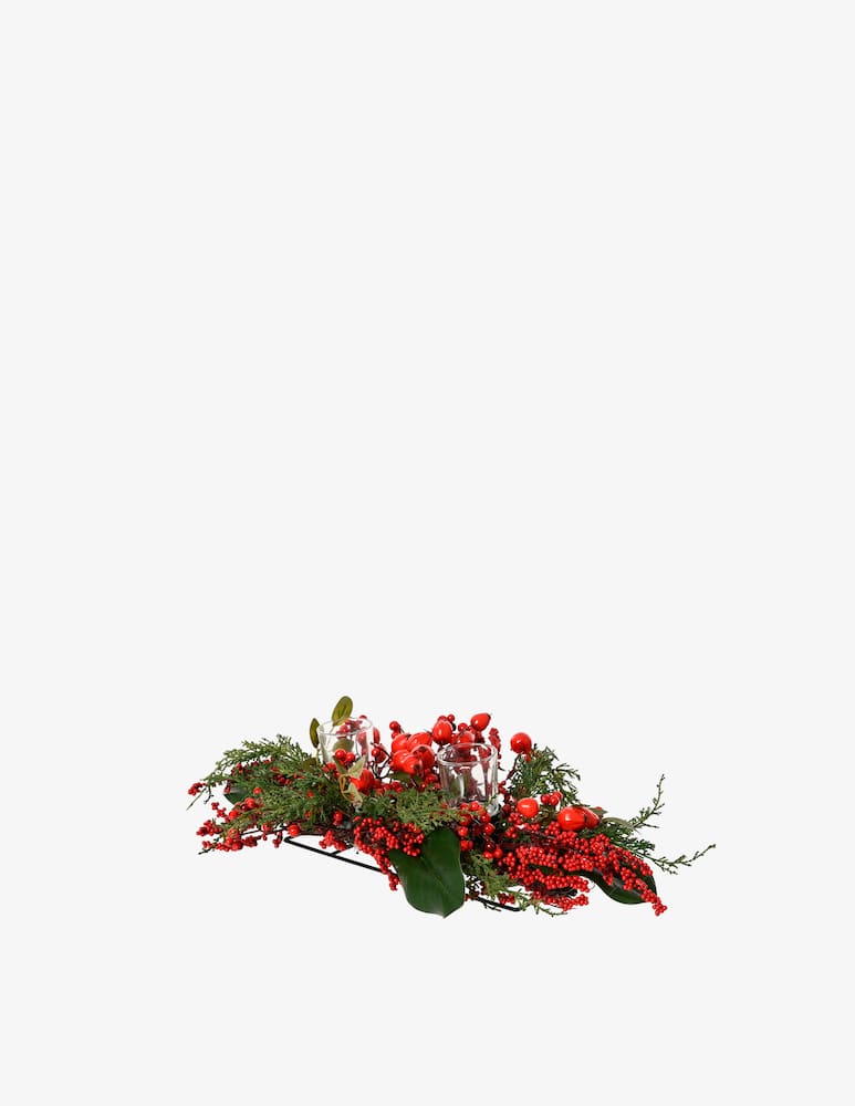 Kaemingk Ghirlanda portacandela con bacche rosse - immagine 1