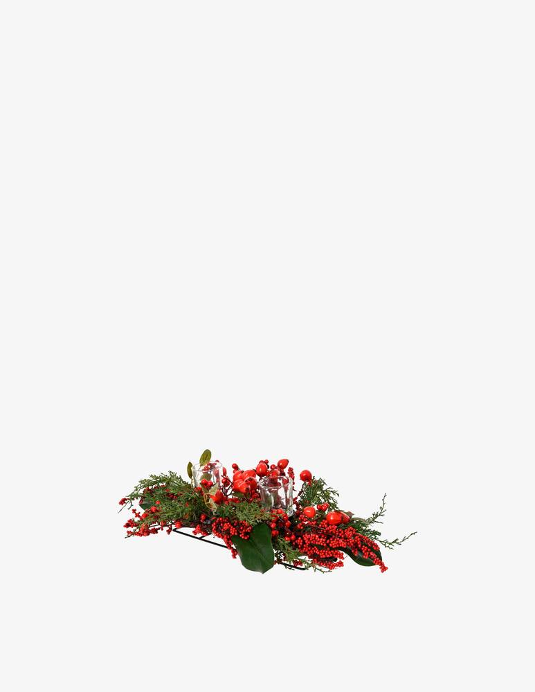 rinascente Kaemingk Candle Wreath With Red Berries