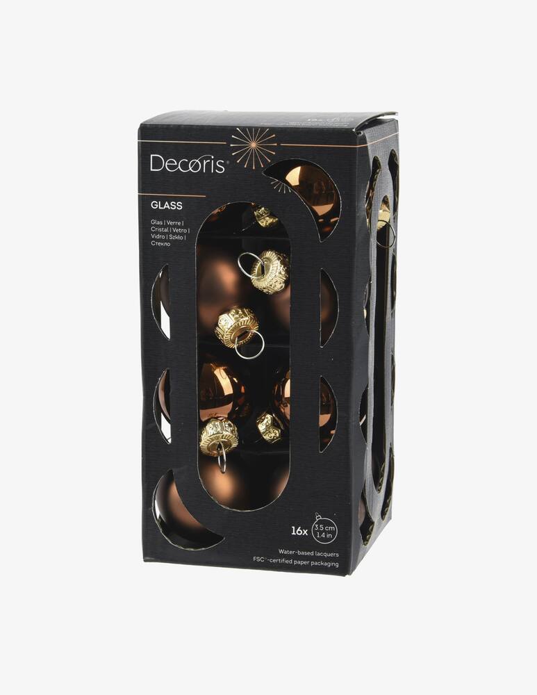 rinascente Kaemingk Box of 16 Glossy/Matte Ornaments, 3.5 cm