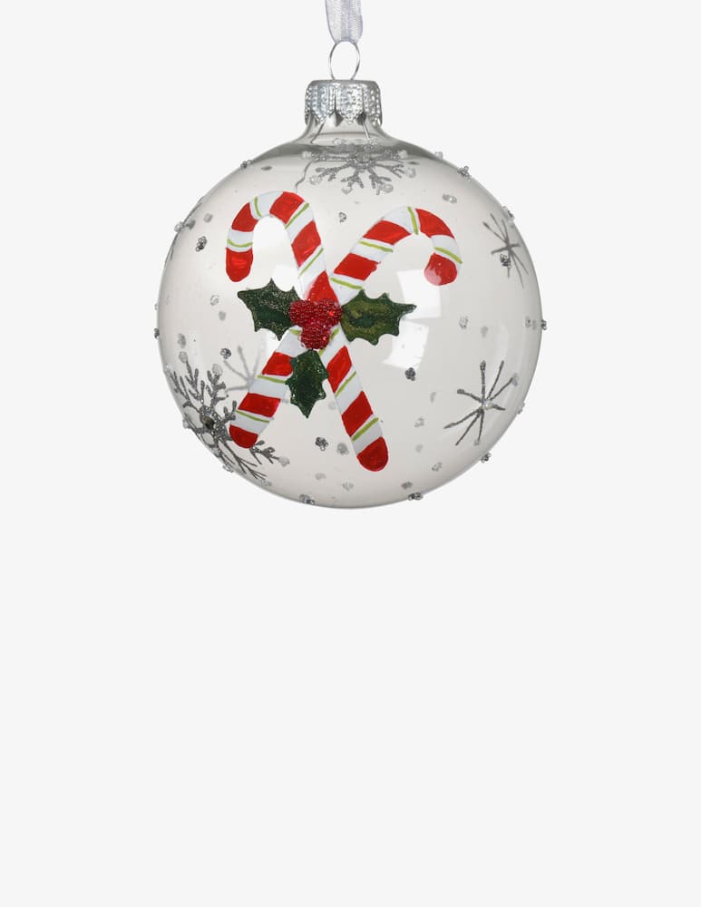 rinascente Kaemingk Pallina Trasparente Candycane 8Cm