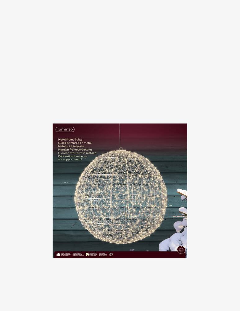 rinascente Kaemingk Ball Outdoor Micro Led Silver/Warm White D. 58cm