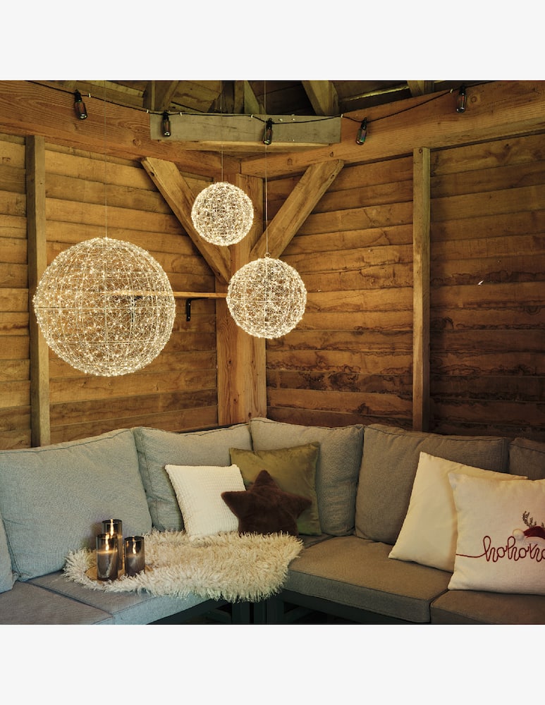 rinascente Kaemingk Ball Outdoor Micro Led Argento/Bianco Caldo D. 28cm