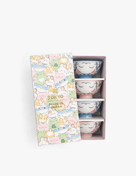 TOKYO design studio - Kawaii Lucky Cat Ciotola Riso Gift Set 4pz - €44,50