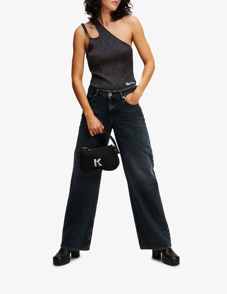 rinascente Karl Lagerfeld Top monospalla glitterato