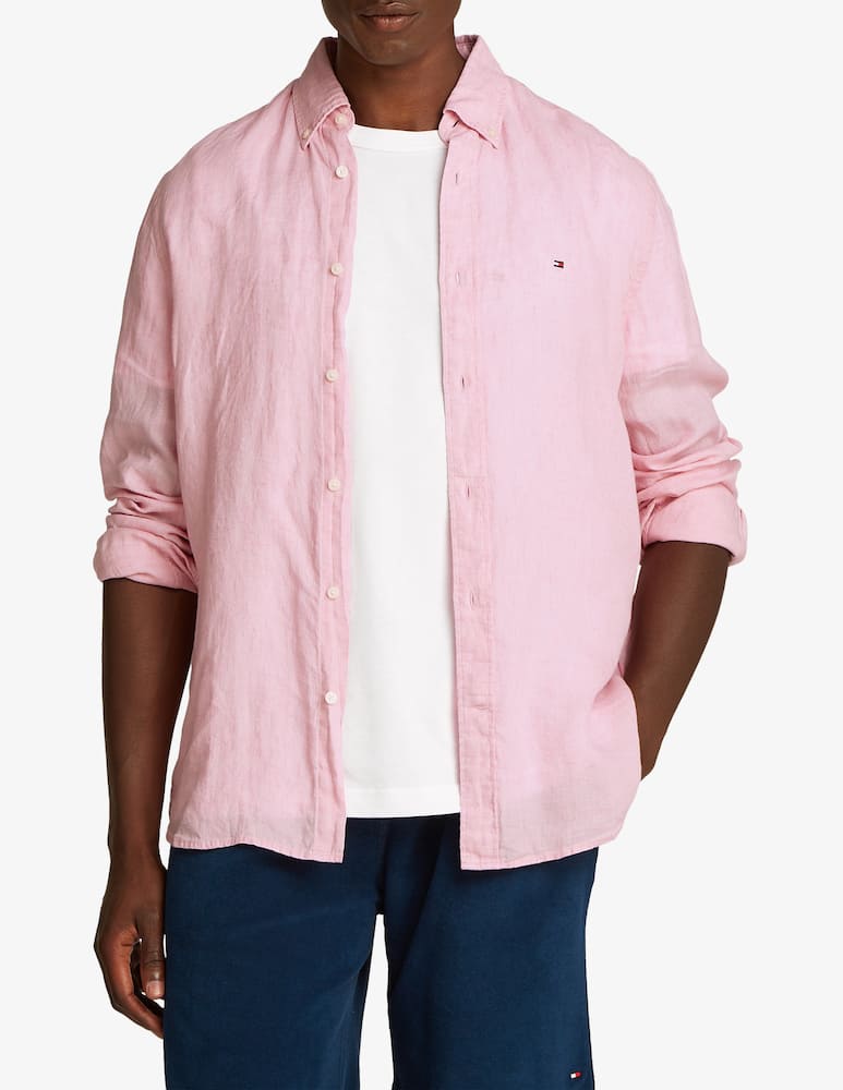 Tommy Hilfiger Camicia lino tinta unita - immagine 1 Tommy Hilfiger Camicia lino tinta unita - immagine 1
