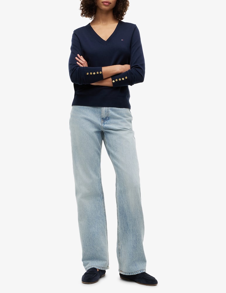 Tommy Hilfiger V neck jumper with cuff buttons - picture 2 Tommy Hilfiger V neck jumper with cuff buttons - picture 2