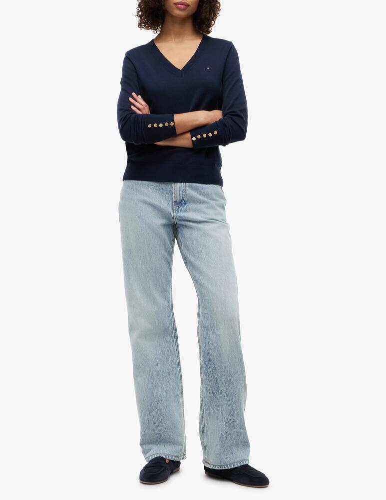 rinascente Tommy Hilfiger Maglione in misto cotone con collo a v