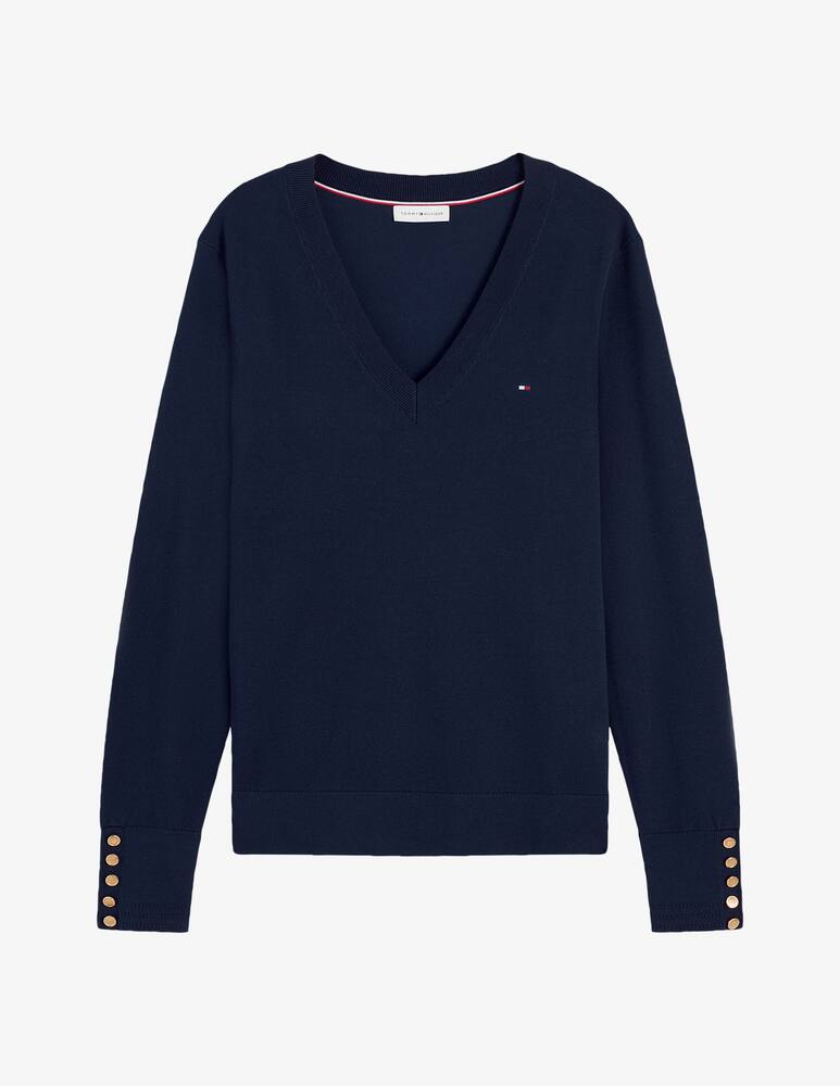 Tommy Hilfiger V neck jumper with cuff buttons - picture 5 Tommy Hilfiger V neck jumper with cuff buttons - picture 5