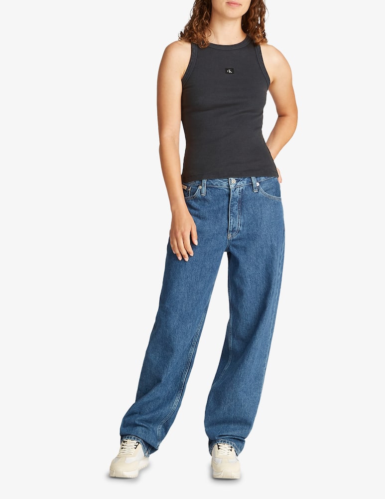 rinascente Calvin Klein Jeans Top cotone a costine con logo