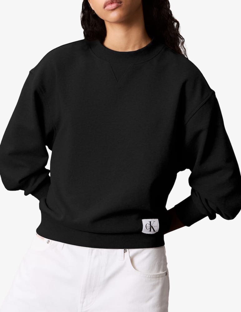 rinascente Calvin Klein Jeans Badge logo terry crewneck
