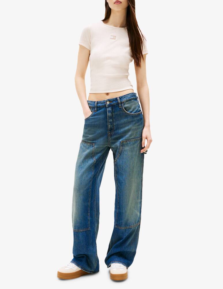 rinascente Tommy Jeans Slim badge rib t-shirt