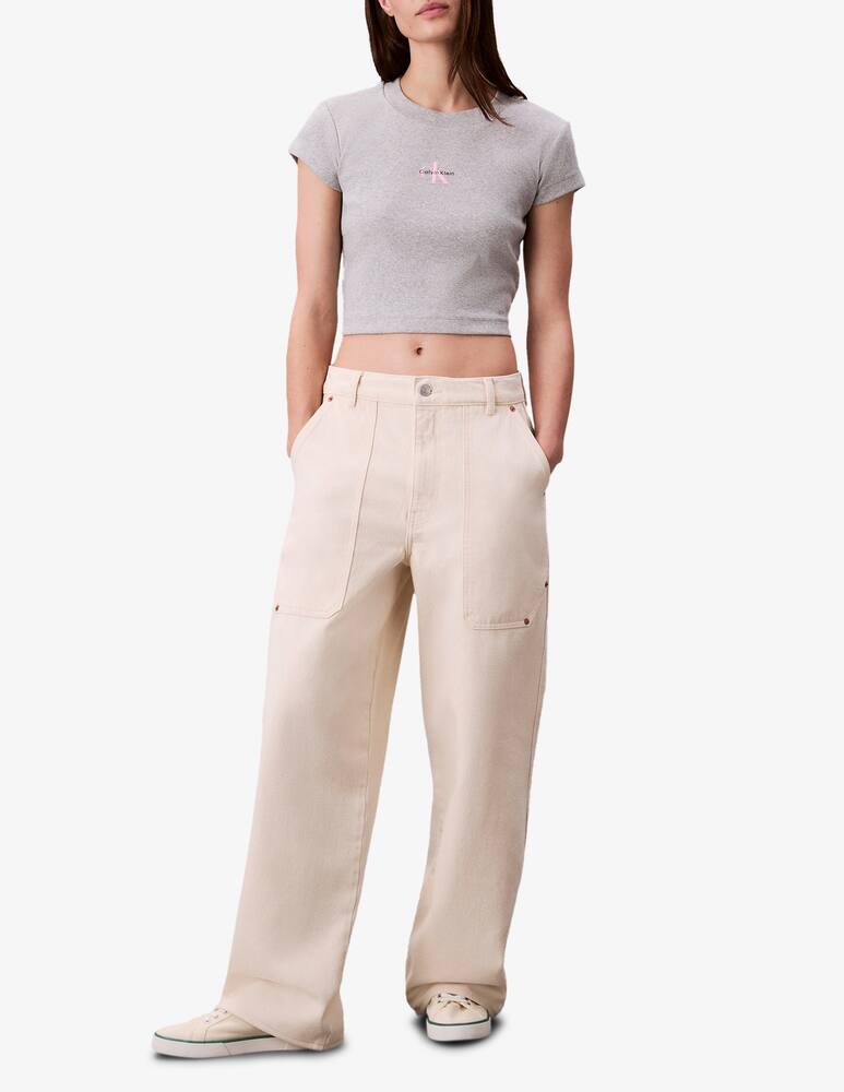Calvin Klein Jeans T-shirt monologo baby rib - immagine 2 Calvin Klein Jeans T-shirt monologo baby rib - immagine 2