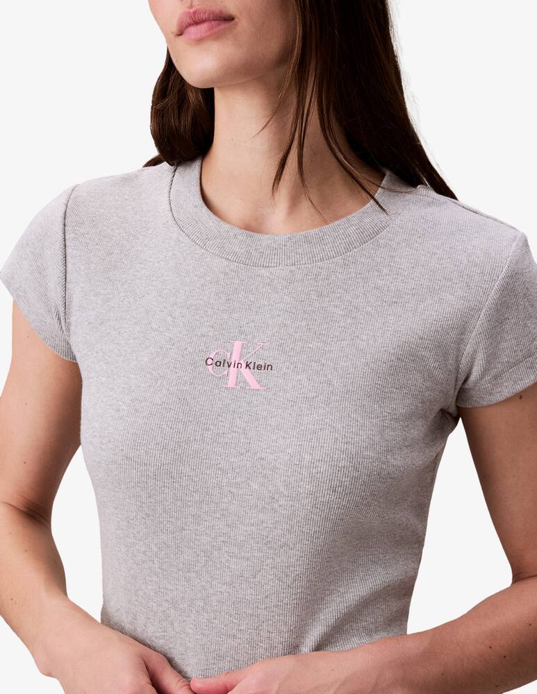 Calvin Klein Jeans T-shirt monologo baby rib - immagine 4 Calvin Klein Jeans T-shirt monologo baby rib - immagine 4