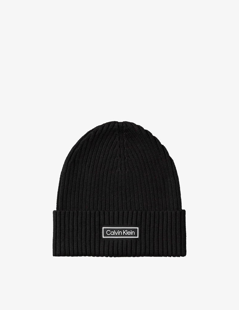 Calvin Klein Patch chunky rib beanie - picture 1
