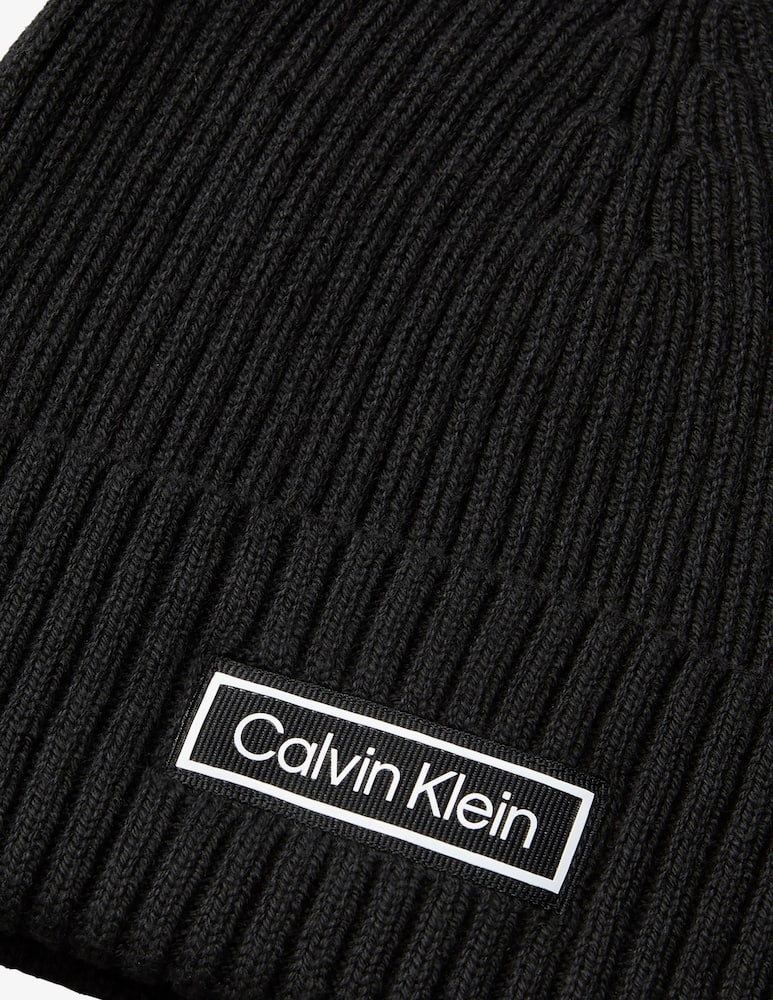Calvin Klein Patch chunky rib beanie - picture 3