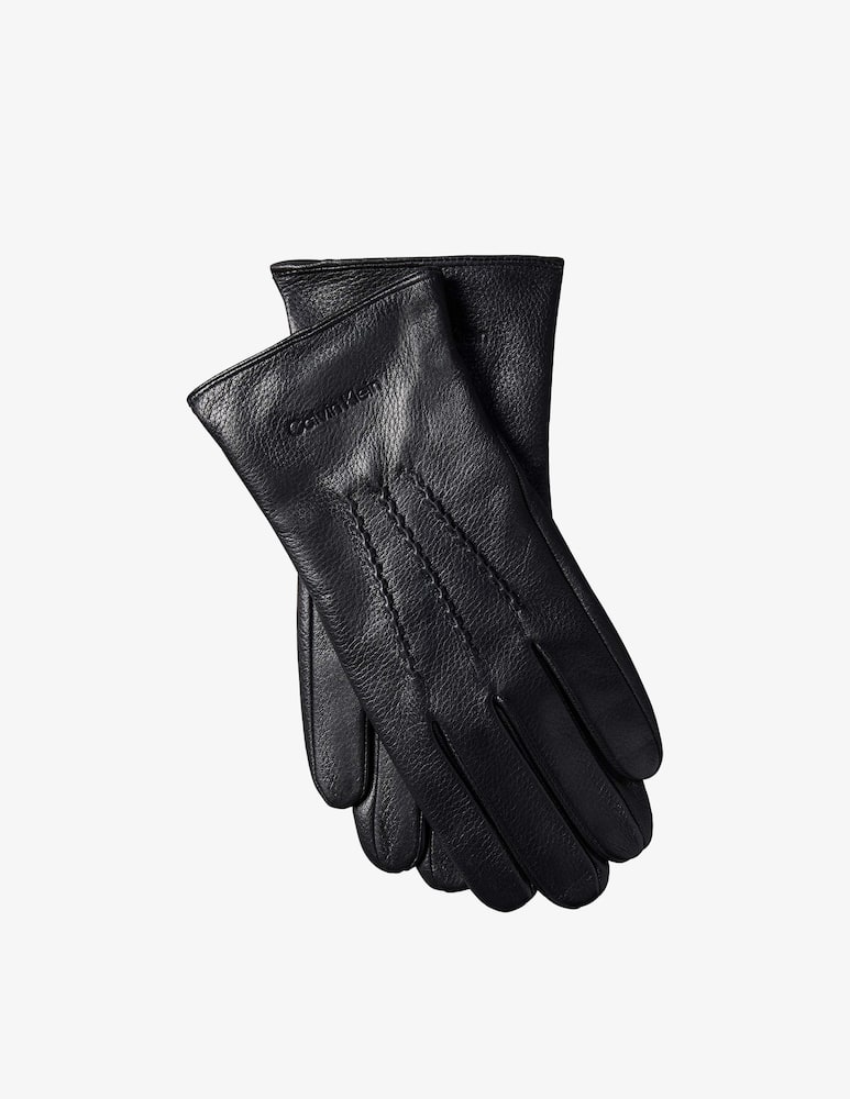 Calvin Klein Classic pebble leather gloves - picture 1 Calvin Klein Classic pebble leather gloves - picture 1