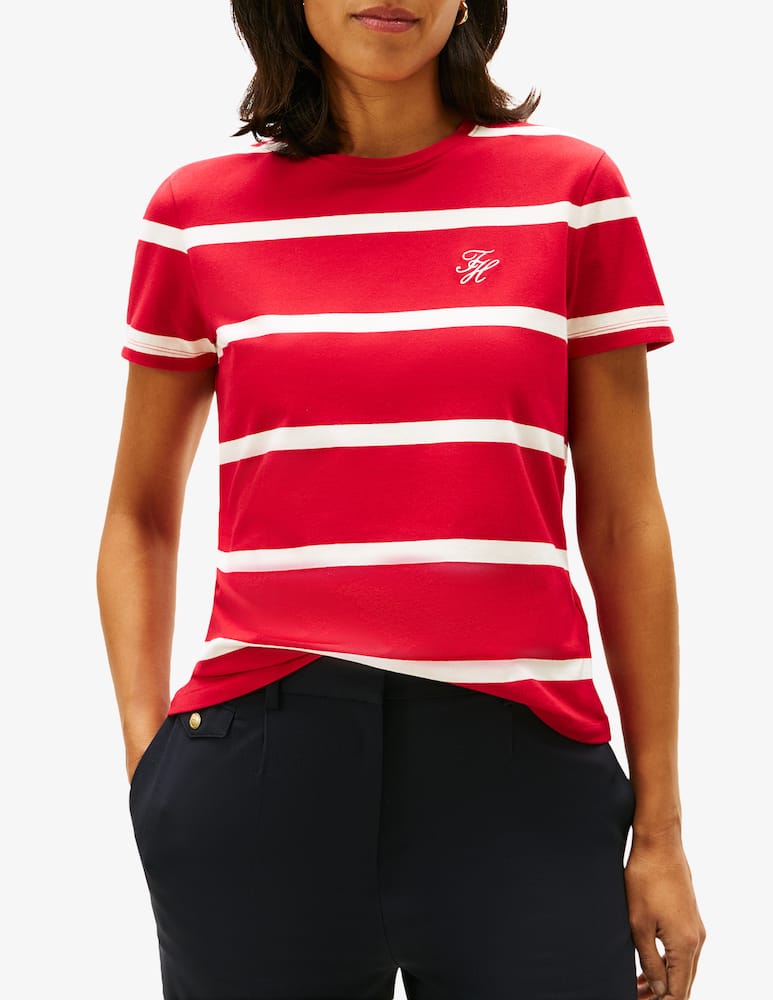 rinascente Tommy Hilfiger Script logo stripe t-shirt