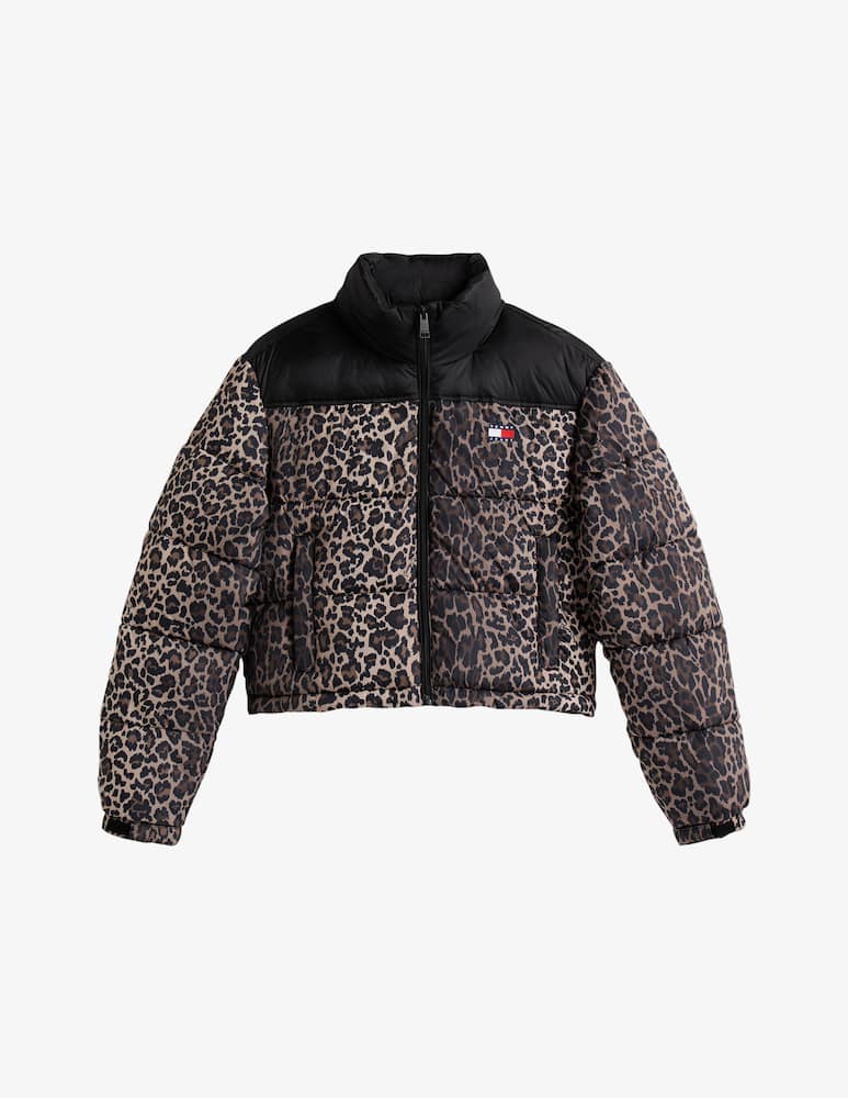 rinascente Tommy Jeans Cropped leopard puffer