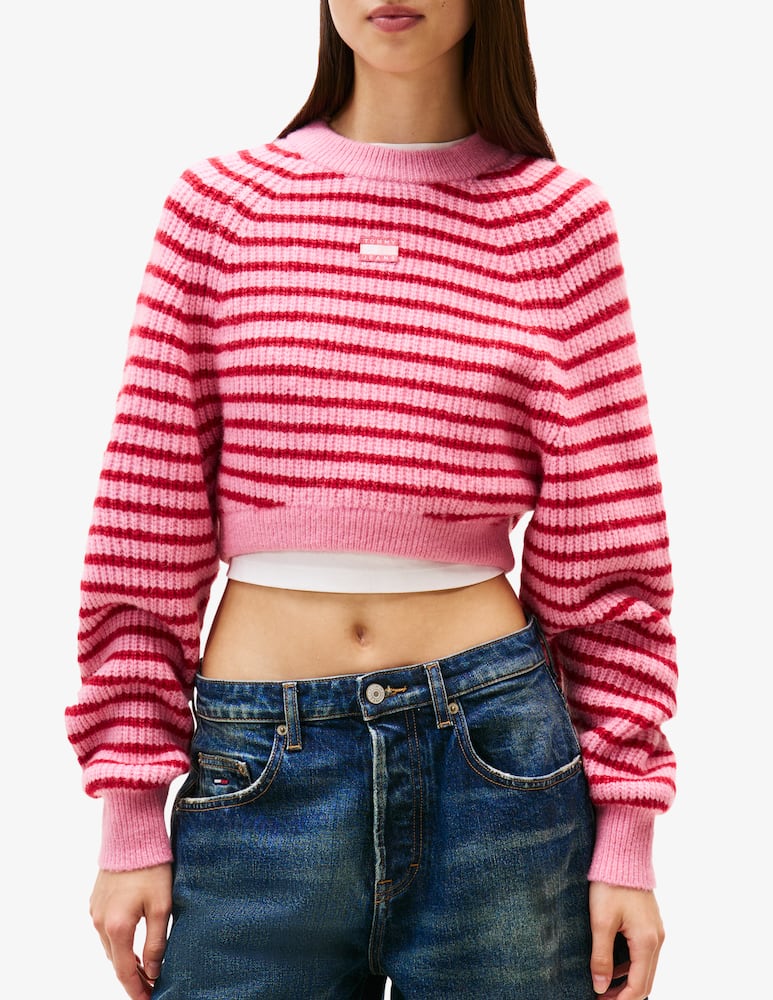Tommy Jeans Maglione crop a righe - immagine 1 Tommy Jeans Maglione crop a righe - immagine 1