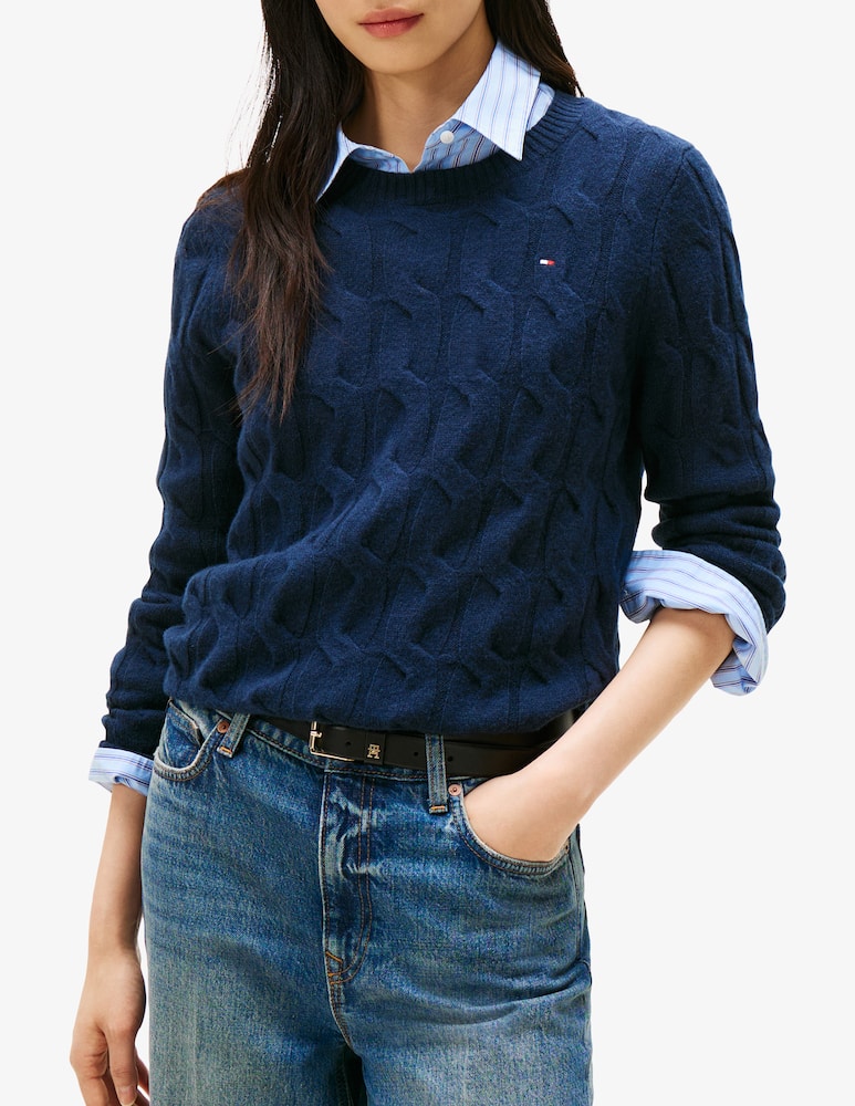 rinascente Tommy Hilfiger Wool cable-knit crewneck jumper
