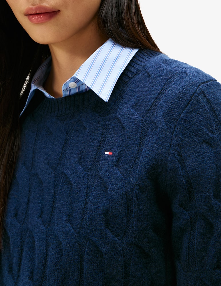 rinascente Tommy Hilfiger Wool cable-knit crewneck jumper