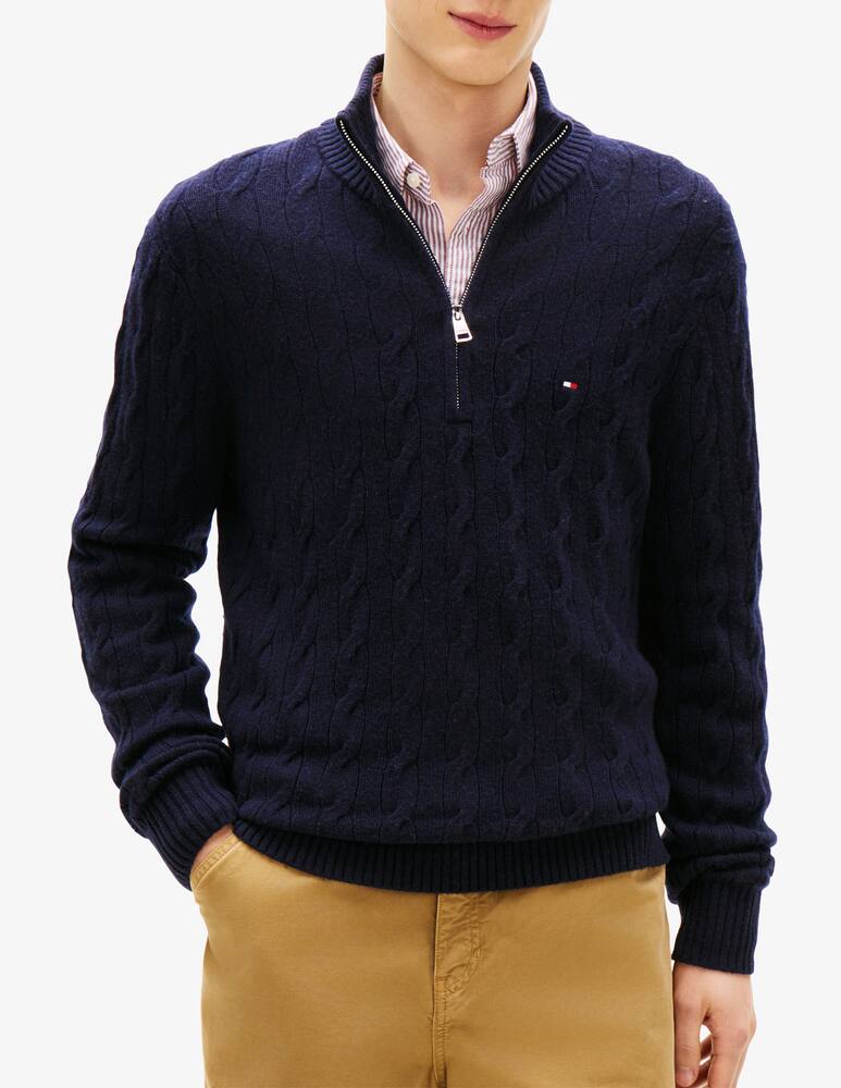 rinascente Tommy Hilfiger Maglia in lana con zip e trecce