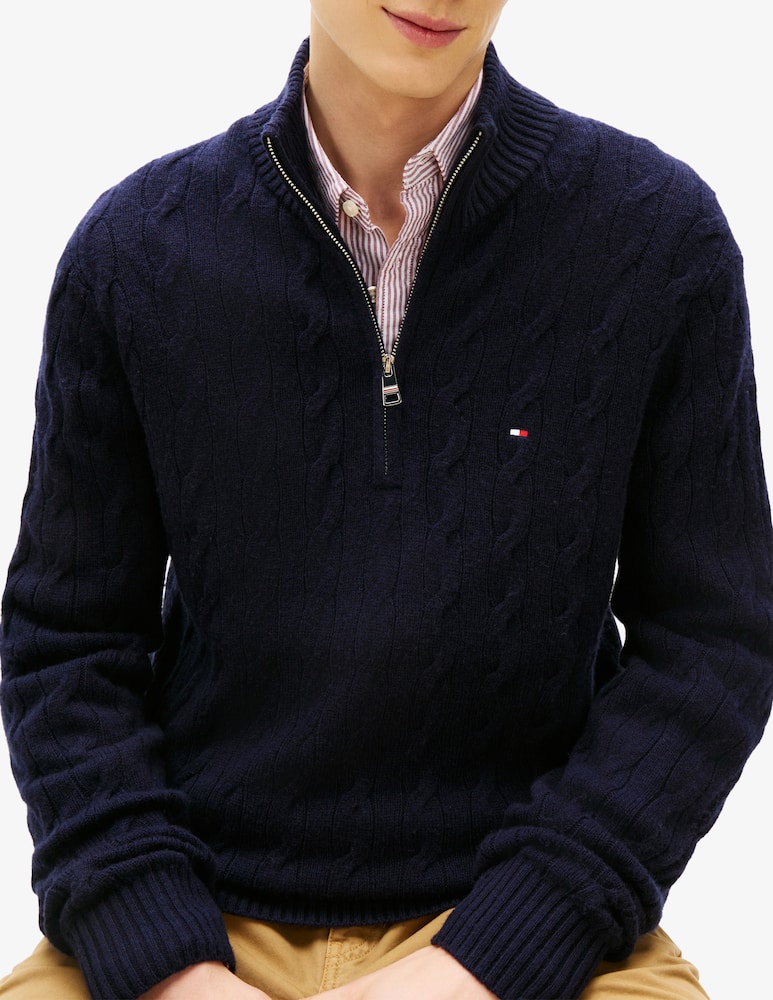 Tommy Hilfiger Maglia in lana con zip e trecce - immagine 4 Tommy Hilfiger Maglia in lana con zip e trecce - immagine 4