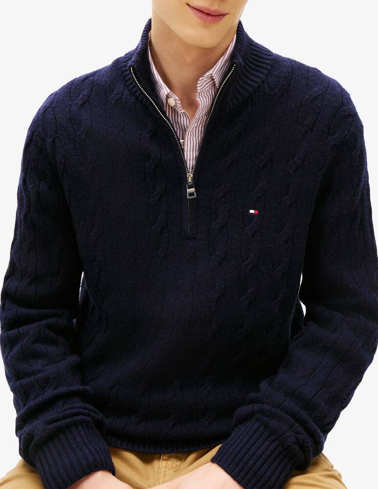 rinascente Tommy Hilfiger Maglia in lana con zip e trecce