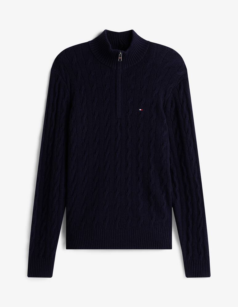 rinascente Tommy Hilfiger Maglia in lana con zip e trecce