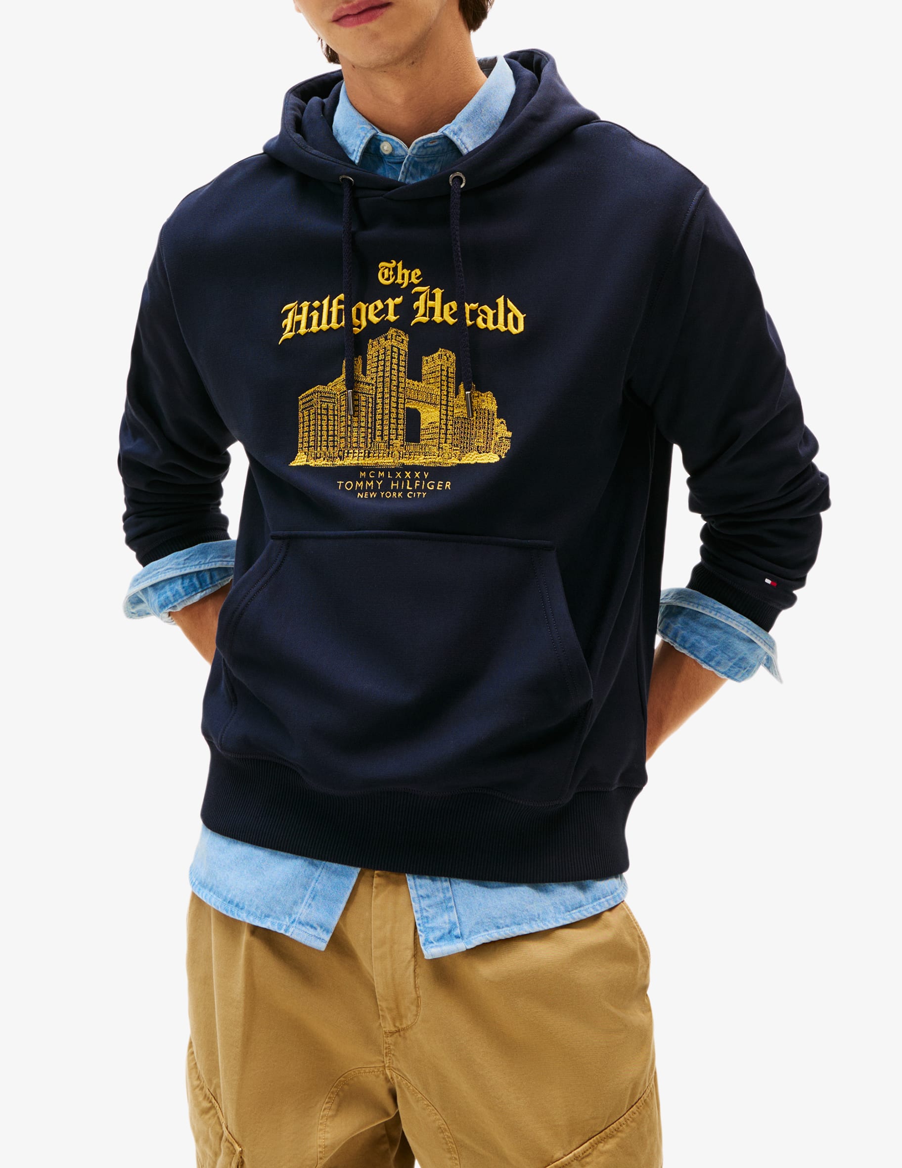 Felpa Con Cappuccio Uomo Hamburg Skyline 2.0 – Blu Navy, Taglia XXL, Stampa Con Skyline Di Amburgo, Interno Felpato, Tasca A Marsupio, 80% Cotone 20% Poliestere, Altre Taglie Su Richiesta
