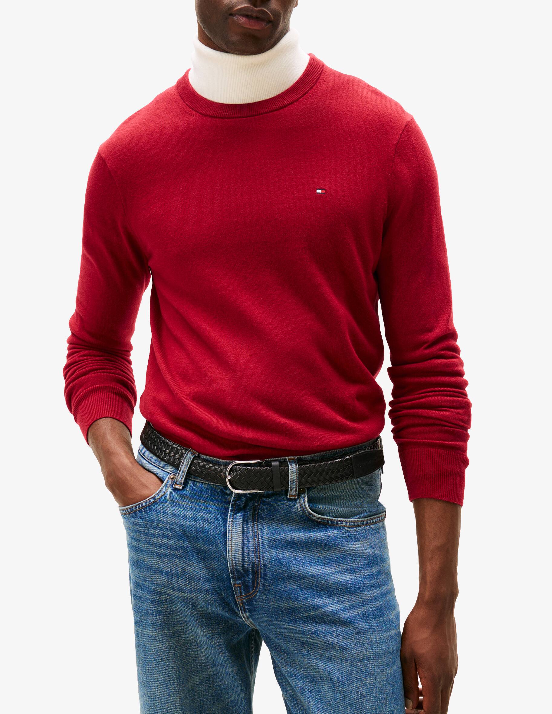 Tommy Hilfiger maglia tramata uomo in cotone avorio
